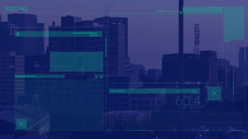 Digital interface elements and data analysis animation over cityscape background. Technology, data visualization, urban, analytics, futuristic - Powered by Shutterstock - Get 15% off with code: PIKWIZARD15