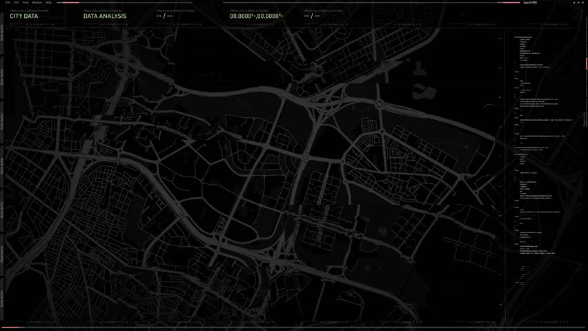 Innovative Police Crime Tracking Network Investigates City Map For Suspects. Police Force Use Satellite Tracking Network For District Security. Tracking Criminals With Police GPS Network. Ui