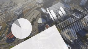 Pie charts and percentages animation over aerial view of urban landscape. Data, visualization, analytics, infographic, statistics, business - Powered by Shutterstock - Get 15% off with code: PIKWIZARD15