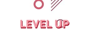 Level up text animation over abstract shapes and connected globe. connection, futuristic, upgrade, tech - Powered by Shutterstock - Get 15% off with code: PIKWIZARD15