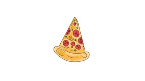 Cartoon 2d Food Animated Motion Graphics. Hand drawn animated stickers in cartoon food style. pizza slices, 4k resolution. - Powered by Shutterstock - Get 15% off with code: PIKWIZARD15