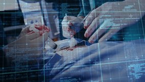 Performing surgery, hands over medical data processing animation in hospital setting. healthcare, data analysis, technology, operation - Powered by Shutterstock - Get 15% off with code: PIKWIZARD15