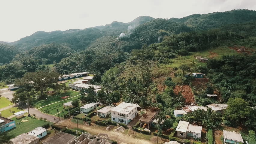 view from the mountain in the hills of jamaica