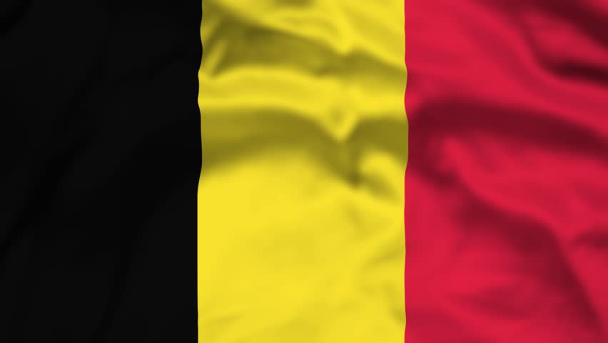 Belgium Flag waving in the wind, National Flag background video, High Speed Full HD 4K