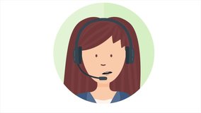 Woman Answering Questions in Customer Service Call 2D Animation - Powered by Shutterstock - Get 15% off with code: PIKWIZARD15