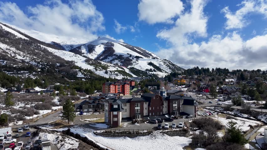 Cerro Catedral At Bariloche In Rio Negro Argentina. Snowy Mountain. Ski Station Landscape. Rio Negro Argentina. Winter Sports. Cerro Catedral At Bariloche In Rio Negro Argentina.