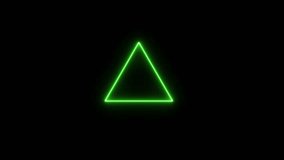 Abstract glowing Green triangle line moving animation. neon line triangle shape looping on black background. - Powered by Shutterstock - Get 15% off with code: PIKWIZARD15