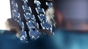 Neurologist Doctor Analyzing MRI Scanner Imaging In Hospital. Medical Clinic Diagnostic Brain MRI Scan. Radiologist Doctor In Laboratory. MRI Brain Scans Results. Health Clinic Lab Find Treatment Test - Powered by Shutterstock - Get 15% off with code: PIKWIZARD15