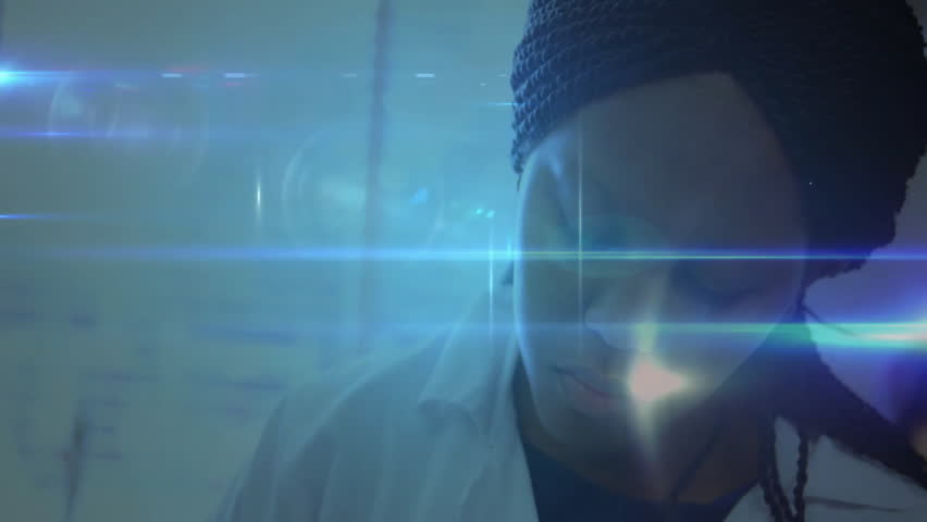 Network of connections and social media icons animation over person in background. Networking, technology, digital