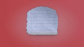 Blank torn paper template. Empty space for copying text.  Animated background of paper roll with red background with luma matte. 3d rendering - Powered by Shutterstock - Get 15% off with code: PIKWIZARD15