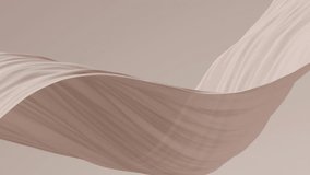 Abstract tenderness beige brown silk background luxury wave cloth satin pastel color fabric. Gold aqua liquid wave splash, wavy fluid texture. Fluttering material. 3D animation motion design wallpaper - Powered by Shutterstock - Get 15% off with code: PIKWIZARD15