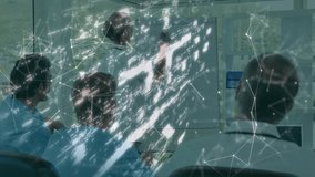 Bitcoin symbol and network connections animation over business meeting in office. Cryptocurrency, blockchain, finance, technology, digital, innovation - Powered by Shutterstock - Get 15% off with code: PIKWIZARD15