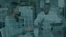 Scanning fingerprints and security shield icons animation, business people working in office. technology, corporate, protection, authentication, data, identification - Powered by Shutterstock - Get 15% off with code: PIKWIZARD15