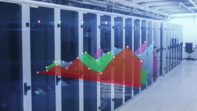 Animating data analytics over servers in modern data center. Big data, technology, cloud computing, digital, server room, analysis - Powered by Shutterstock - Get 15% off with code: PIKWIZARD15
