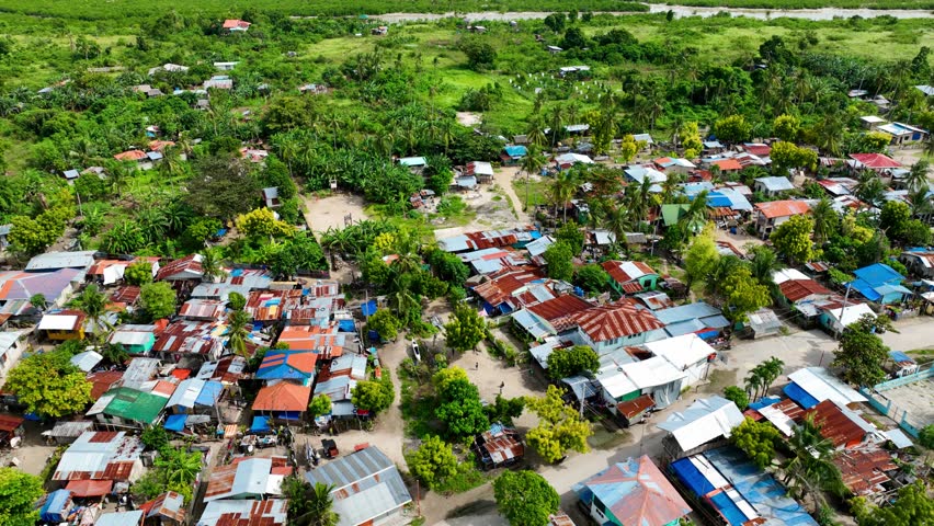 Aerial shot of the small Olango Island just off the coast of Cebu City Philippines.