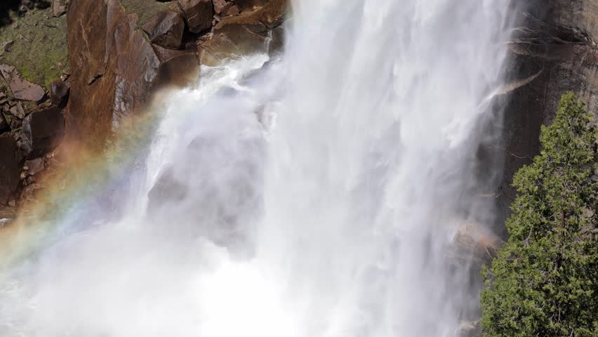 Vernal Falls on the Merced River at Yosemite National Park in California.