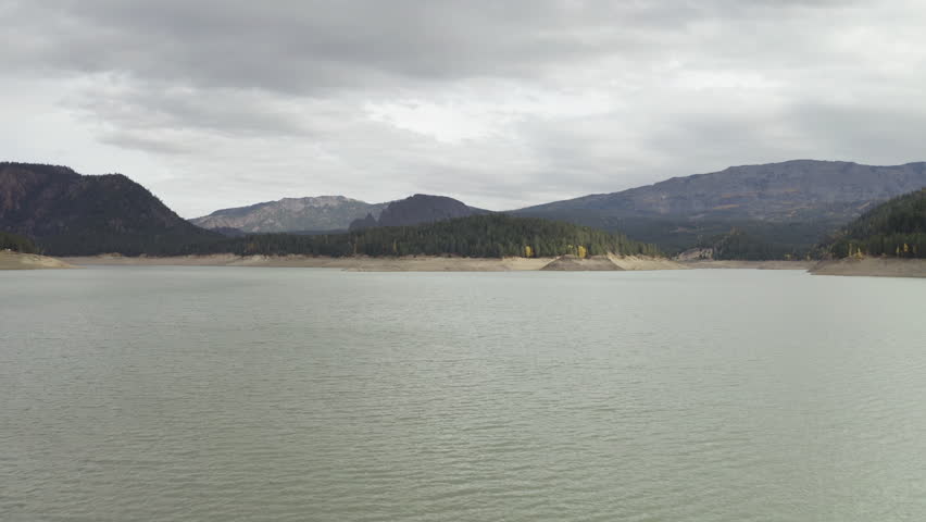 Rimrock Reservoir Lake In The Cascades Crest In Washington State, United States. Aerial Drone Shot