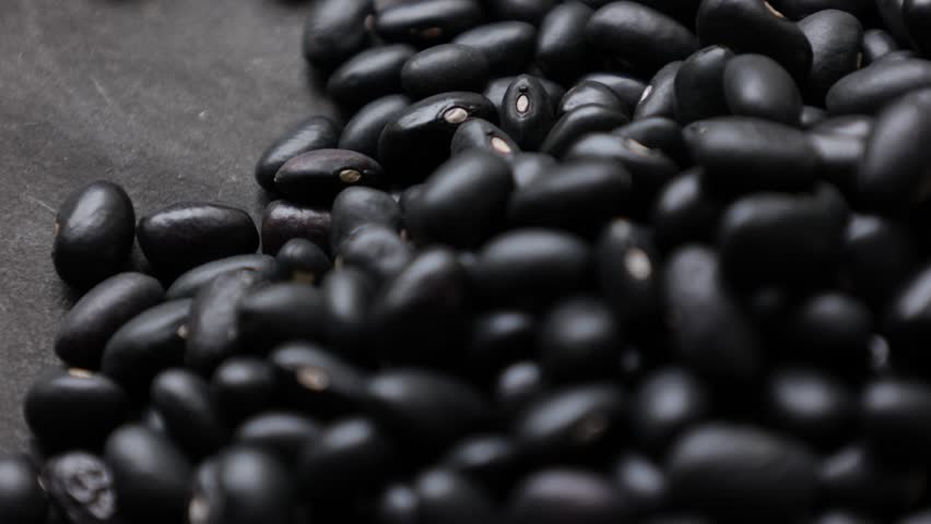 Black bean, closeup of black beans seeds, bean background 
