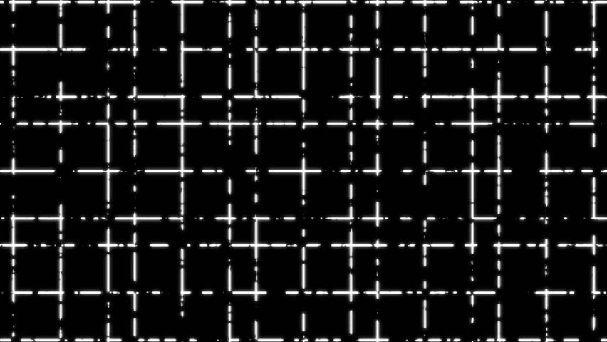 Neon lights illuminate a mesmerizing black and white grid pattern. Perfect for abstract backgrounds, modern digital designs, or urban themed concepts. sstkBackgrounds.