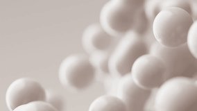 Abstract 3D render animation slow motion moving milky white milk orbs matte animated background metaballs blobs particles bubbles morphing flying molecules wallpaper medical presentation backdrop - Powered by Shutterstock - Get 15% off with code: PIKWIZARD15