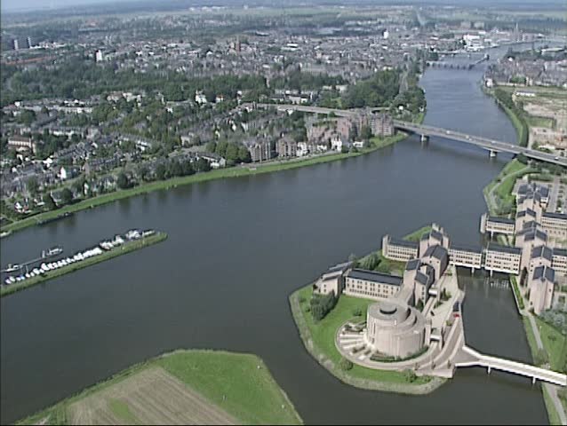 Province of Limburg Government near John F. Kennedy Bridge over river Meuse in City of Maastricht, The Netherlands