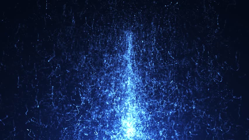 Abstract digital particle background. Glowing particles move with wave energy under a microscope. seamless loop.

