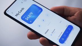 Monitoring expenses using digital banking app. Budget and expense tracking application for mobile phone. Fictional Interface. - Powered by Shutterstock - Get 15% off with code: PIKWIZARD15