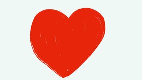 Hand drawn heart shape in sketch doodle style. Set 2d cartoon animation in color, white and black version. - Powered by Shutterstock - Get 15% off with code: PIKWIZARD15