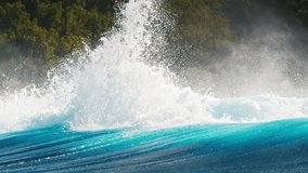 Ocean wave rolls and breaks in the Maldives. Back view of the breaking wave - Powered by Shutterstock - Get 15% off with code: PIKWIZARD15