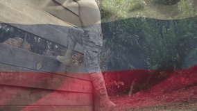 Training on obstacle wall, soldier climbing over Russian flag animation. Military, obstacle course - Powered by Shutterstock - Get 15% off with code: PIKWIZARD15