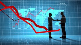 Shaking hands, business people over declining stock market graph animation. finance, handshake, collaboration, partnership, decline, teamwork - Powered by Shutterstock - Get 15% off with code: PIKWIZARD15