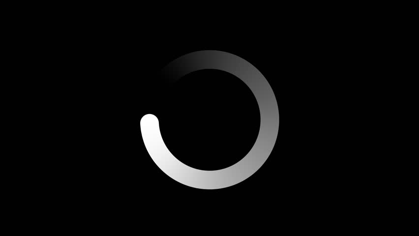 White loading wheel oval graphic animation spinning on transparent background