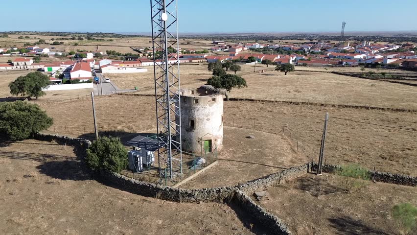 Orbital flight around the old mill of Herreruela
