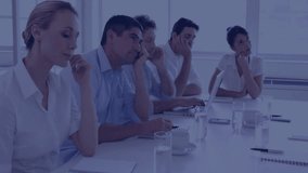 Animation of data processing and globe over diverse colleagues working in office. Technology, business and digital interface concept digitally generated video. - Powered by Shutterstock - Get 15% off with code: PIKWIZARD15