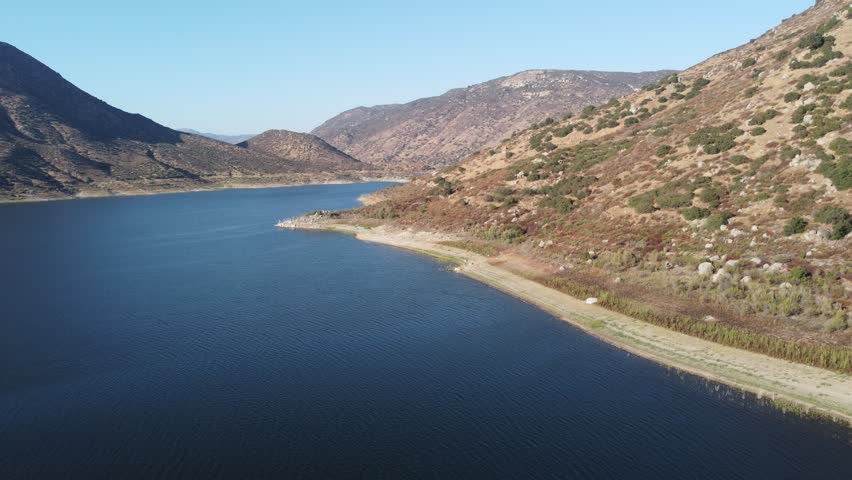 Scenic back country San Diego featuring El Capitan Reservoir in Lakeside California 30 miles northeast of downtown San Diego.