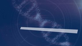 Animation of chemical formula with data processing over dna strand on blue background. Global science, technology, computing and digital interface concept digitally generated video. - Powered by Shutterstock - Get 15% off with code: PIKWIZARD15
