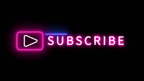 Subscribe neon button for advertising videos. For your social media followers - Powered by Shutterstock - Get 15% off with code: PIKWIZARD15