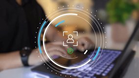 Interactive KYC compliance interface with the user. Business professional interacting with a Know Your Customer (KYC) compliance and security interface on digital screen. Identity verification, E KYC	 - Powered by Shutterstock - Get 15% off with code: PIKWIZARD15