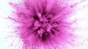 Super Slow Motion Shot of Color Powder Explosion Isolated on White Background . Filmed on High Speed Cinematic Camera at 1000 fps . - Powered by Shutterstock - Get 15% off with code: PIKWIZARD15