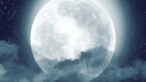 Santa's sleigh with reindeer flying over moon and snowflakes animation. Christmas, holiday, festive, winter, moonlight, night - Powered by Shutterstock - Get 15% off with code: PIKWIZARD15