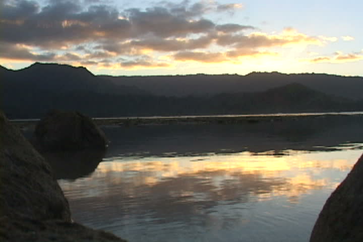 Beautiful bay during sunset in Kauai, Hawaii.