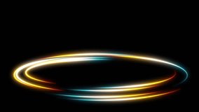 Neon circle lights abstract background for colorful vortex concept. Bright shiny round border for presentation slide. Seamless loop. A luminous spiral frame illuminated by radiant light. Teleport - Powered by Shutterstock - Get 15% off with code: PIKWIZARD15