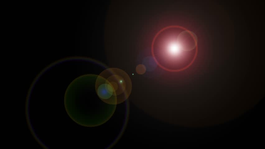 Abstract sunlight lens flare effects on a black background. Abstract sun burst digital flare Animation, light beam.