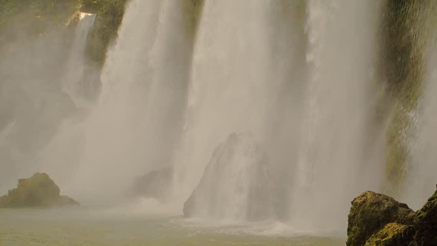 Detail of Spectacular Bangioc Falls in northern Vietnam in the Cao Bang region. Nature in Vietnam