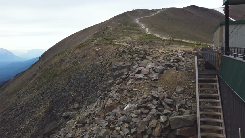 Panoramic view from Whistler Summit Trail in Jasper National Park, in Alberta, Canada.
