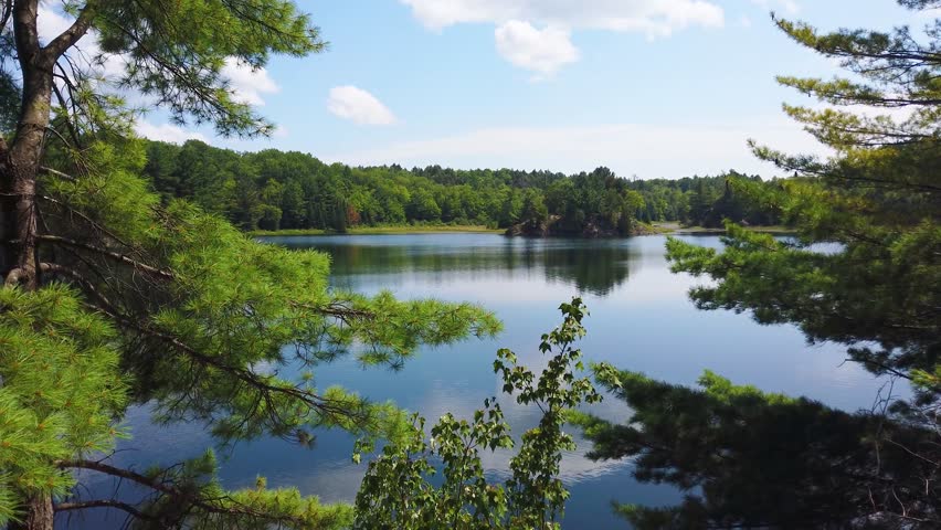 Picturesque view on Huron Lake and area of Cup and Saucer Nature reserve, Ontario, Canada.