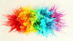 Super Slow Motion of Colored Powder Explosion. Filmed on High Speed Cinema Camera, 1000fps. Isolated on White Background. - Powered by Shutterstock - Get 15% off with code: PIKWIZARD15