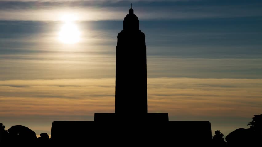 State Capitol Building in Baton Rouge Louisiana, Time Lapse at Sunset with Colorful Clouds, USA