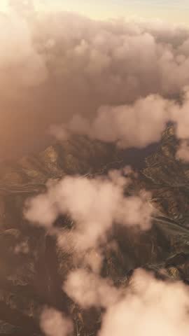 3D - Top aerial view of Hoover Dam and Lake Mead. Nevada at sunset. United States