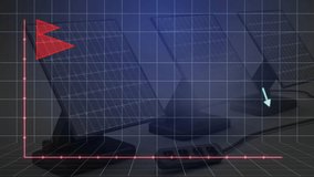 Financial data graph animation over solar panels and calculator. Finance, solar energy, sustainability, graphs, analytics, renewable - Powered by Shutterstock - Get 15% off with code: PIKWIZARD15